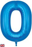Oaktree 34inch Number 0 New Blue - Foil Balloons